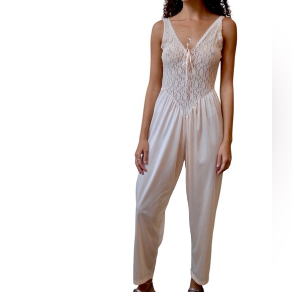 Undercover Wear Other - UNDERCOVER WEAR Vintage Pale Pink Boudoir Romper Jumpsuit Pants Slip Size Medium